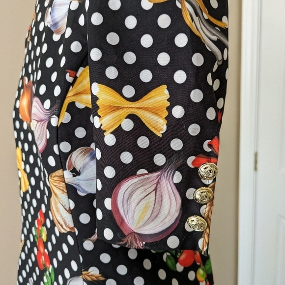 W Les Femmes Babylon Pinup Midi Length Vegetable Pasta Dress Women's 46 - Picture 3 of 10